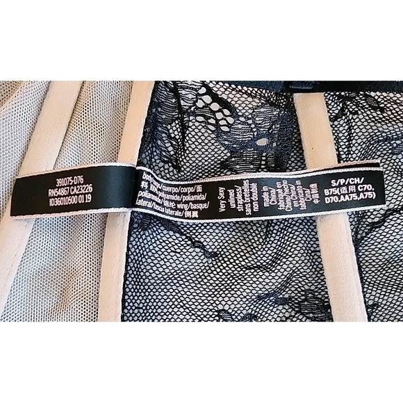 Victoria's Secret Corset Top Sz S Black Mesh Lace Lined Whimsigoth Fairy Grunge - Picture 11 of 12